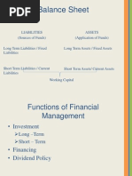 Balance Sheet: Liabilities (Sources of Funds) Assets (Application of Funds)