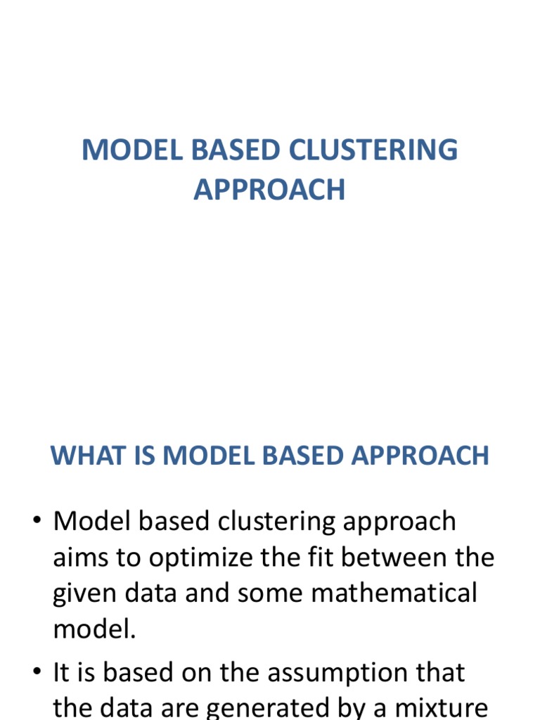 Model Based Clustering Approach | PDF | Cluster Analysis | Applied ...