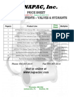 AWWA Valve and Hydrant Price Sheet