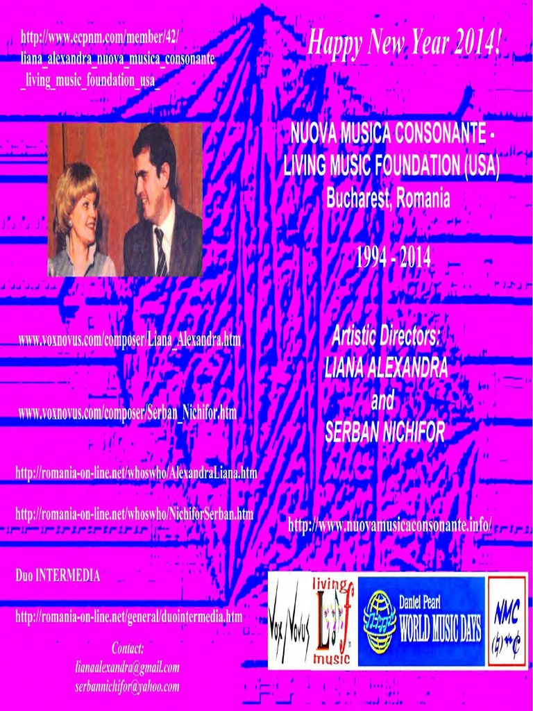 Poesie Di Natale Yahoo.Nuova Musica Consonante Living Music Foundation Usa 1994 2014 Founders Liana Alexandra And Serban Nichifor Performing Arts Classical Music