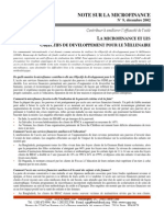 CGAP Donor Brief Microfinance and the Millennium Development Goals Dec 2002 French