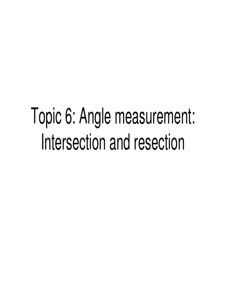 Intersection and Resection in Surveying | PDF