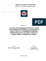 MR - Analiza Finansijskih Izvestaja u Cillju Ocene Kreditnog Rizika Sa Osvrtom Na Ocenu Uslova z