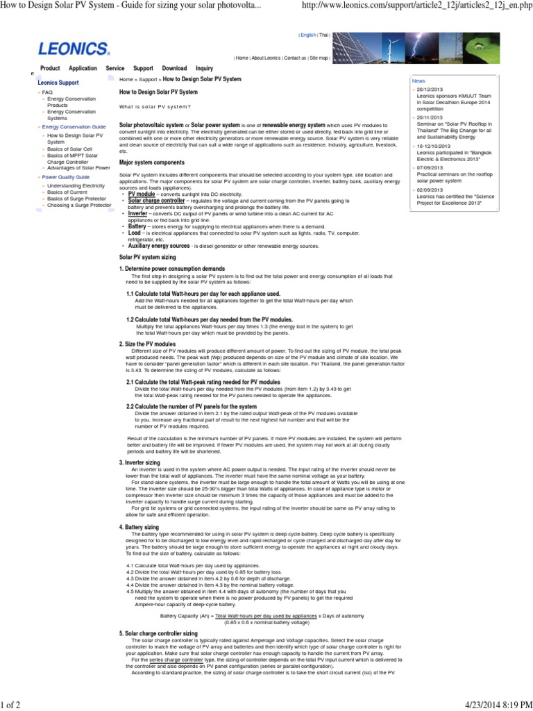 How To Design Solar PV System - Guide For Sizing Your Solar