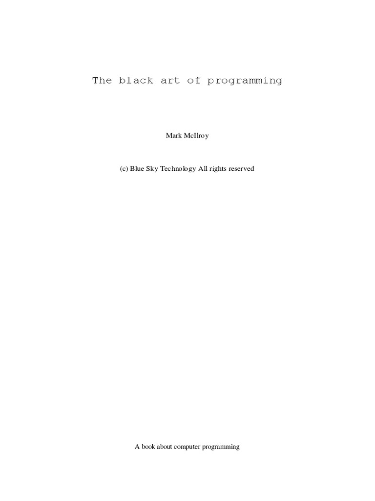 The Black Art of Programming | PDF