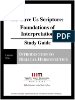 He Gave Us Scripture: Foundations of Interpretation - Lesson 1 - Study Guide