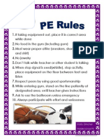 pe rules poster