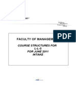 Faculty of Management: Course Structures For L-L-S For June 2011 Intake