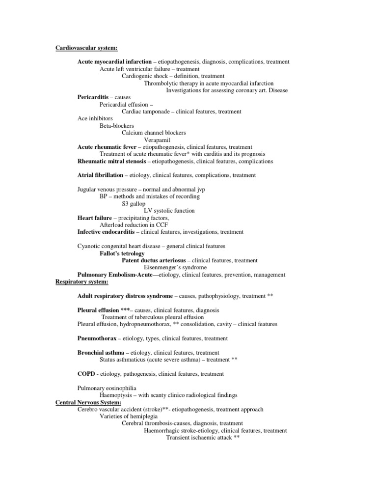 Medicine Mbbs University Questions Systemwise Pdf Heart Hepatitis