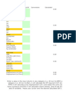 Hydraulic Conversions + Calculations Excel