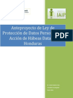 Anteproyecto de Ley de Proteccion de Datos Personales y Accion de Habeas Data de Honduras Final 21 01 14