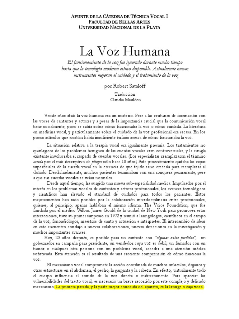La Voz Humana | PDF | Vocal | Sonido
