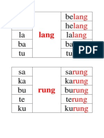 Be Be He He La La Ba Ba Tu Tu Sa Sa Ka Ka Bu Bu Te Te Ku Ku: Lang Lang Lang Lang Lang Rung Rung Rung Rung Rung