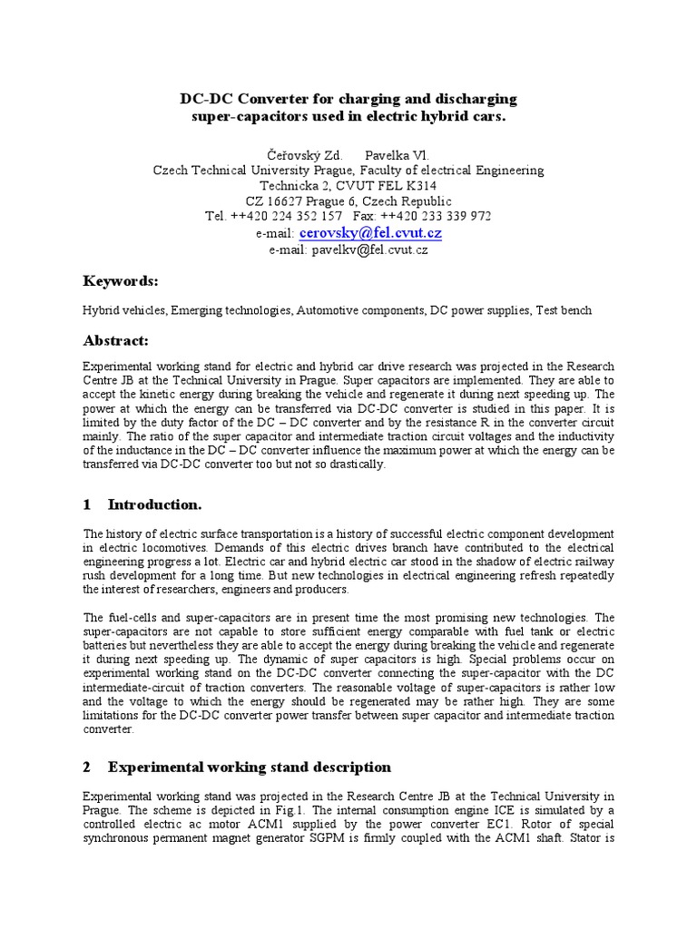 DCDC Converter For Charging and Discharging SuperCapacitors Used in