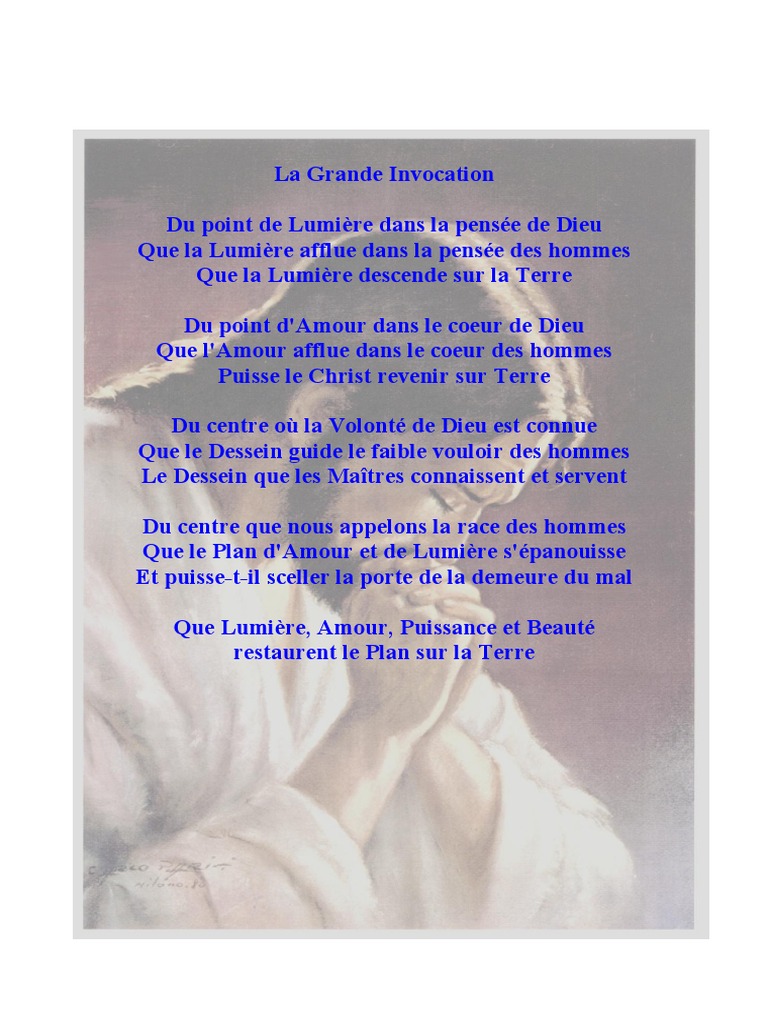 La Grande Invocation PDF Dieu Nature humaine
