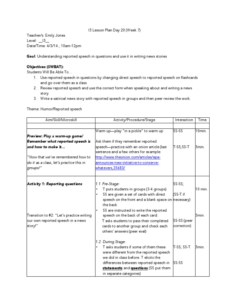 Cep Lesson Plan I5 Apr 3 | PDF | Lesson Plan | Cognition