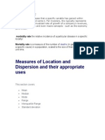 Measures of Location and Dispersion and Their Appropriate Uses