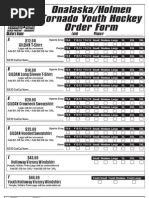 Onalaska/Holmen Tornado Youth Hockey Order Form: Skaters Name Phone# Level A