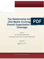 The Relationship between CEO Media Coverage and Overall Organization Media Coverage.
