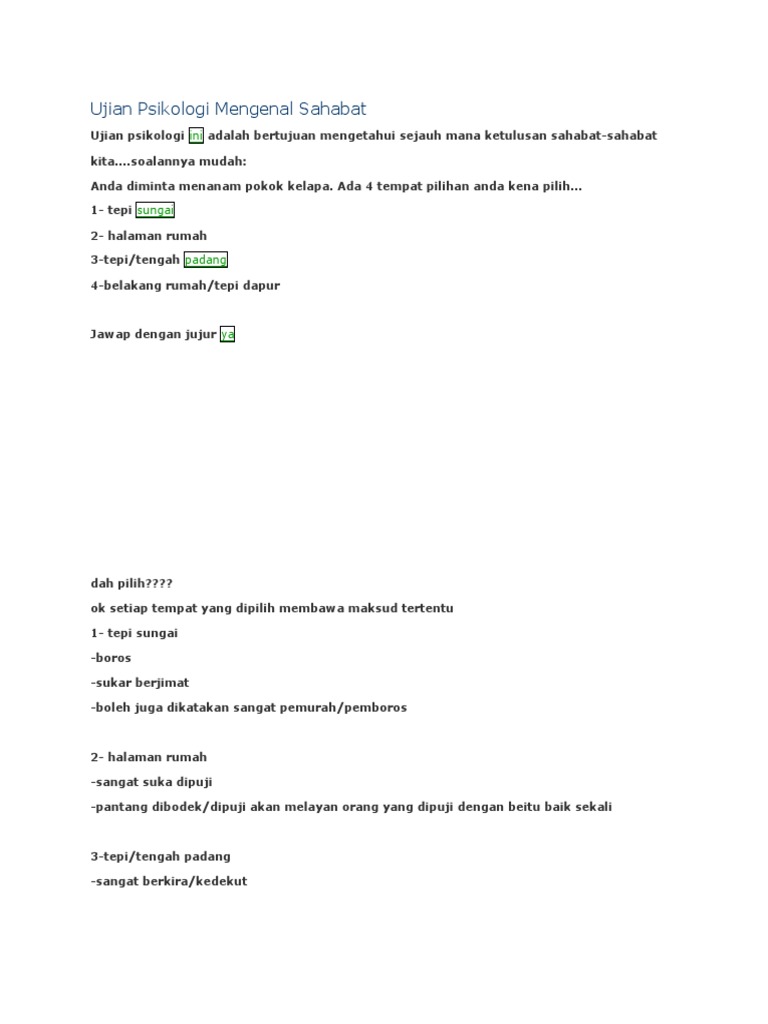 Ujian Psikologi Mengenal Sahabat Pdf