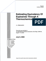 Estimating Equivalency of Explosives Through A Thermochemical Approach