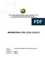 Memoria de Calculo Do Cras - Fnas