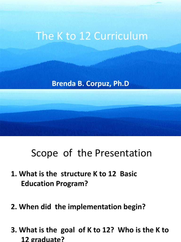 Overview of the K to 12 Curriculum | PDF