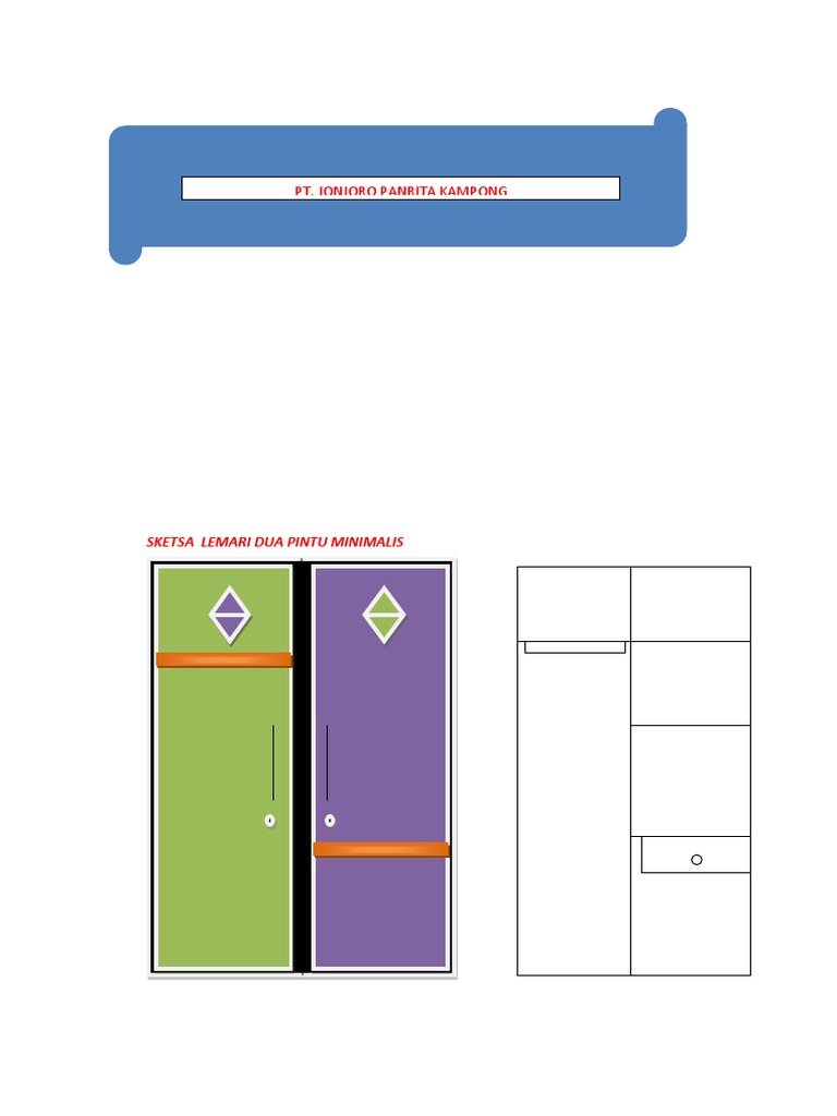  Sketsa  Lemari Dua Pintu  Minimalis