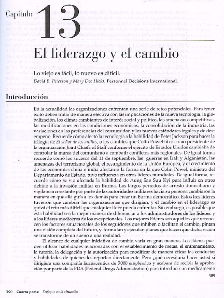El Liderazgo y El Cambio | PDF