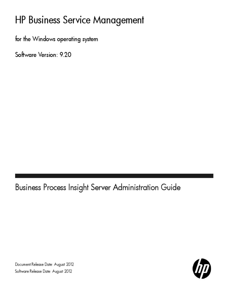 HP Man BSM 920 BPIServerAdminGuide | PDF | Java Server Pages | Databases