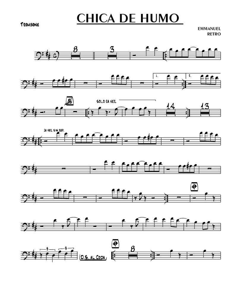 Chica de Humo Trombone PDF