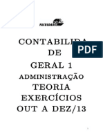 CONT GERAL 1 - APOSTILA Teor + Exerc OUT A DEZ 2013