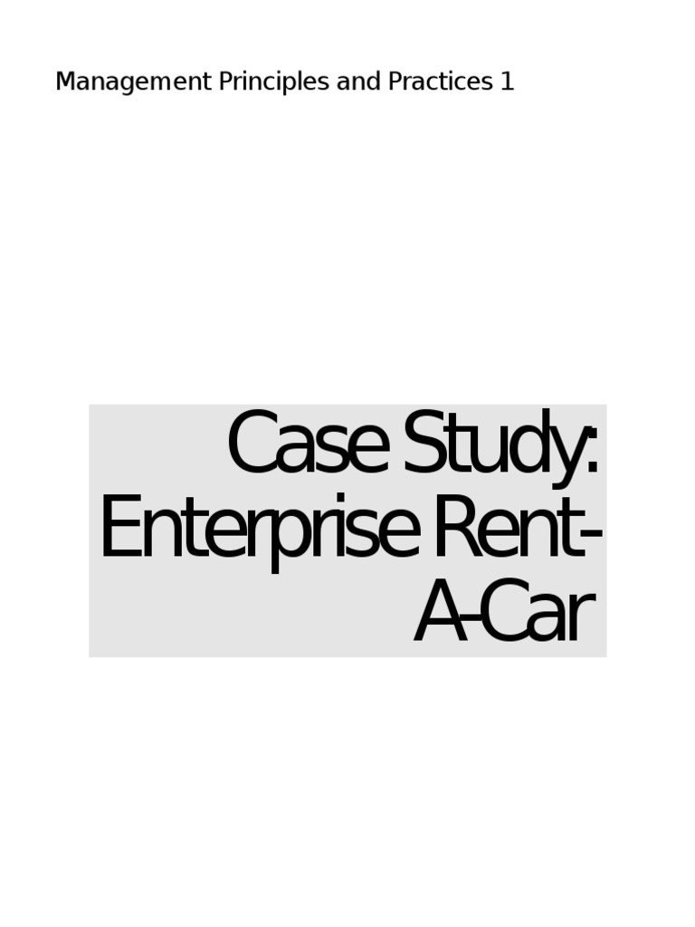 Case Study Enterprise Rent A Car PDF Self Actualization