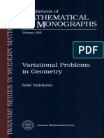 (Seiki Nishikawa) Variational Problems in Geometry