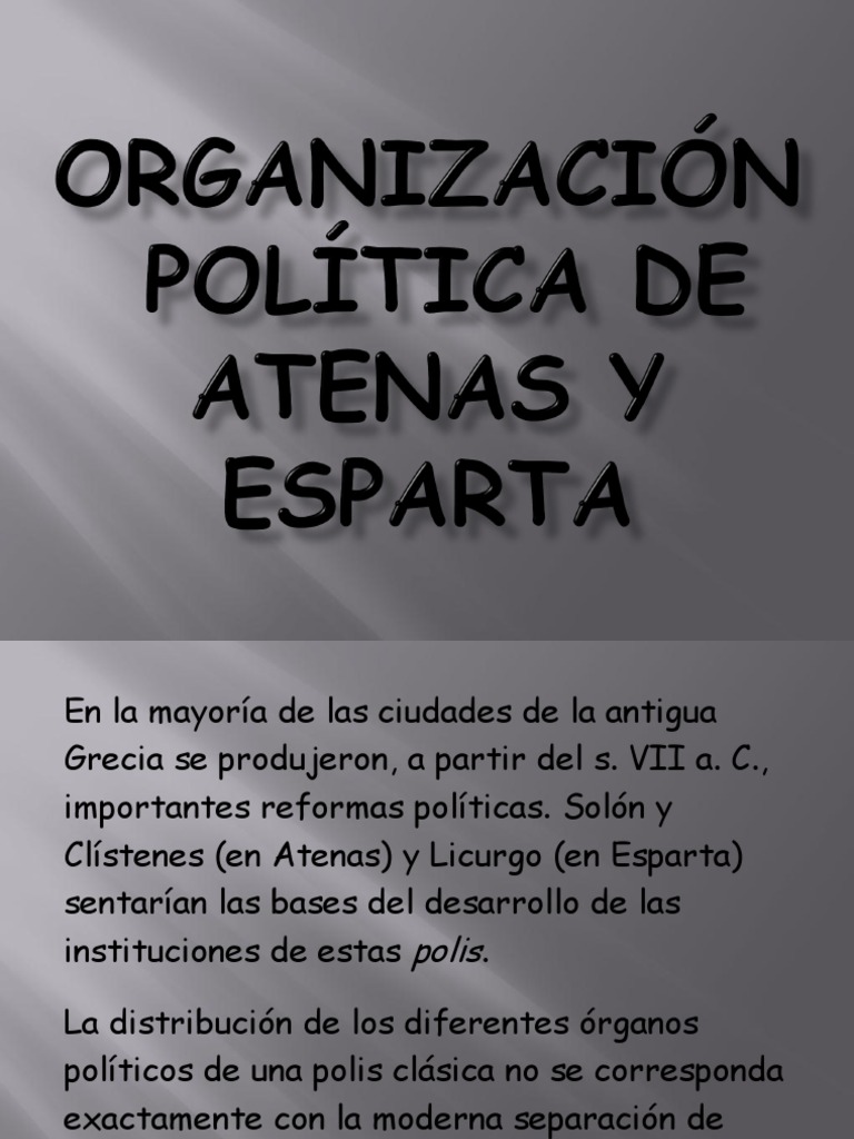 Organización Política en Esparta y Atenas | PDF | Esparta | Antiguedad ...