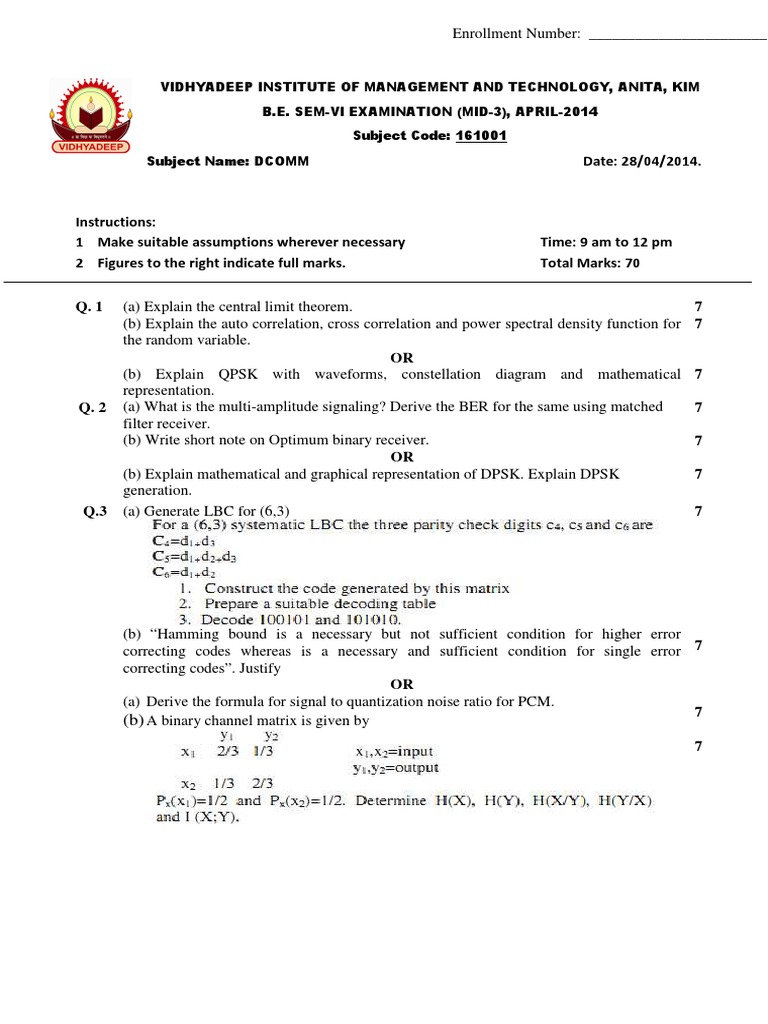 Dcomm Mid Paper | PDF | Telecommunications Engineering | Data Transmission