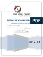 Business Administration Solved MCQs 2000 To 2011