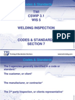 TWI CSWIP 3.1 Wis 5 Welding Inspection: Codes & Standards