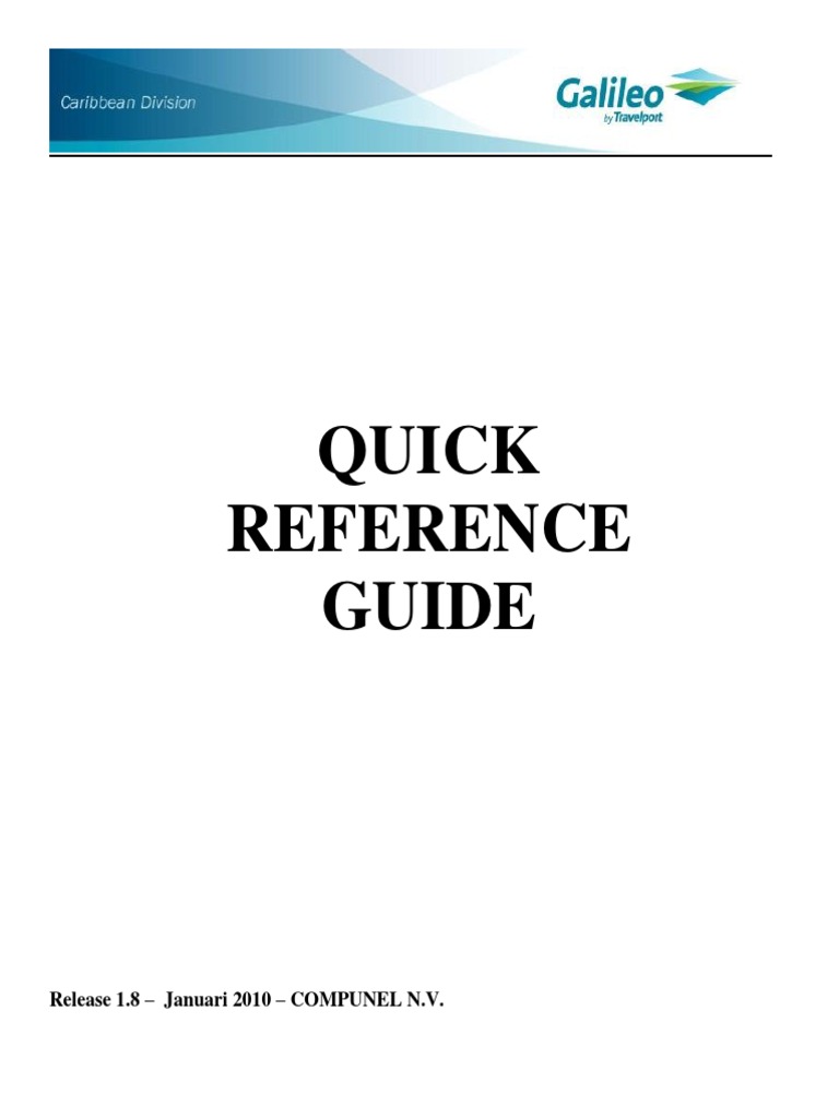 Galileo GDS Entries PDF Transport Companies Aviation