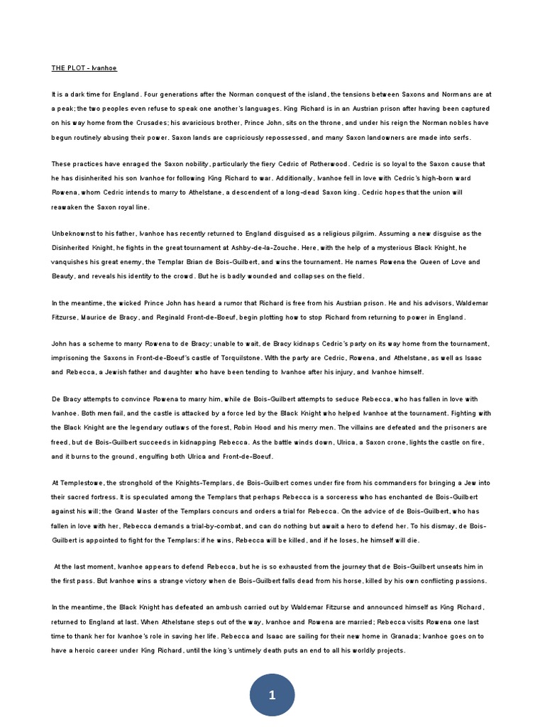 Ivanhoe Notes PDF Ivanhoe Middle Ages