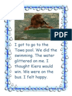 Igottogotothe Tawa Pool. We Did The Swimming. The Water Glittered On Me. I Thought Kiera Would Win. We Were On The Bus. I Felt Happy