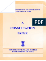 Consultationpaper on Arbitration and Reconciliation Act-1996