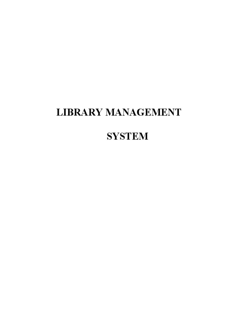 Library Management System | PDF