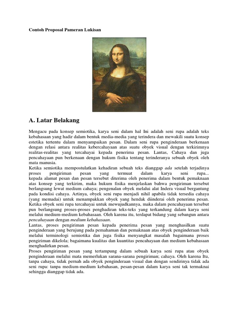 Contoh Proposal Pameran Lukisan