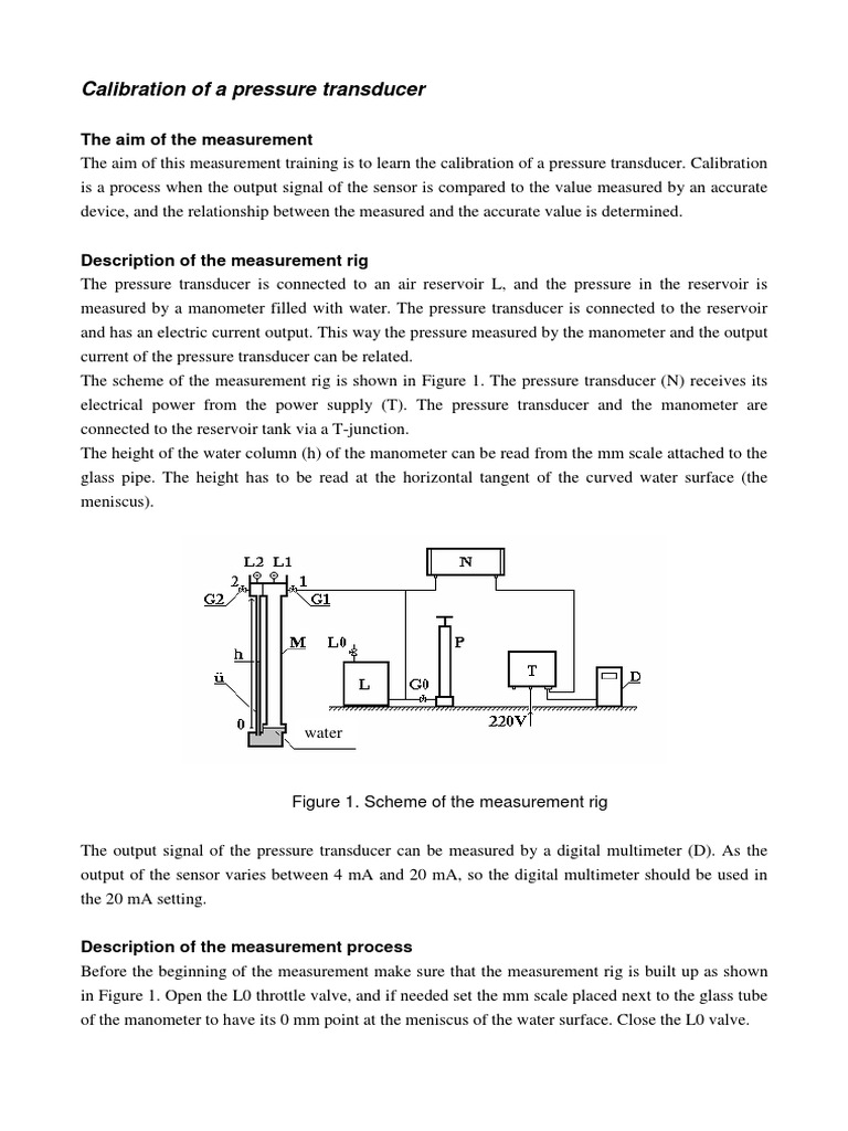 Pressure Transducer Calibration Guide | PDF | Pressure Measurement ...