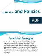 Functional Level Strategies Plan and Policies