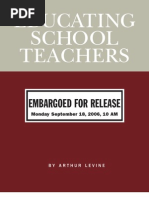 Educating School Teachers: Embargoed For Release