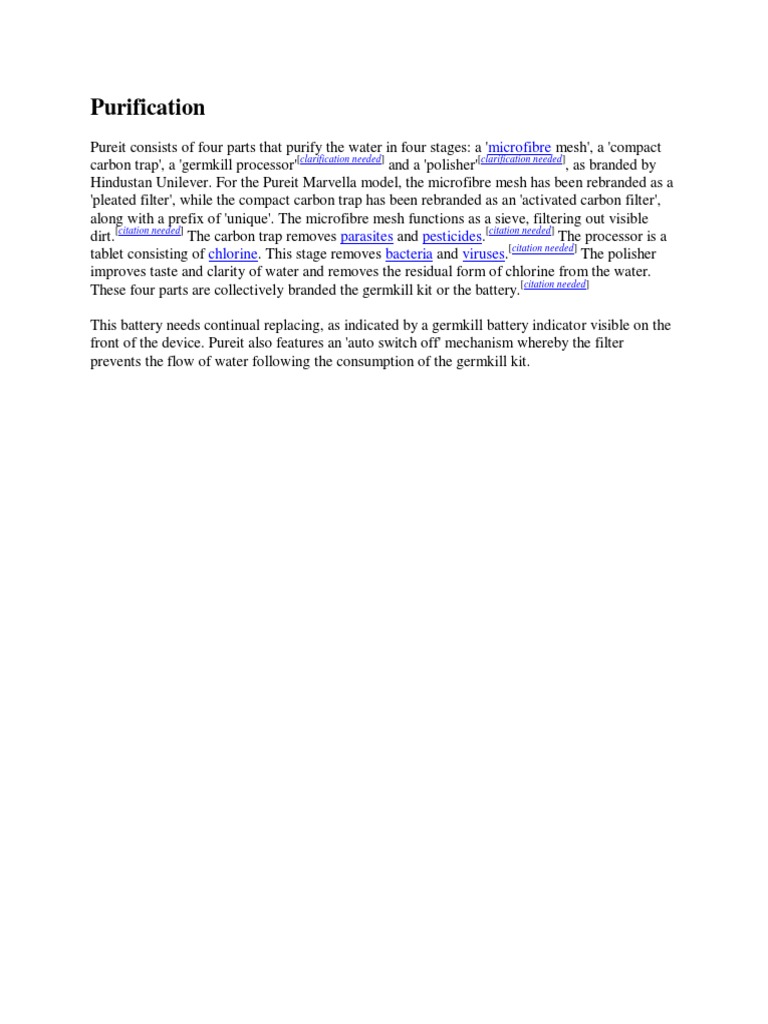Purification | PDF | Home & Garden | Science & Mathematics