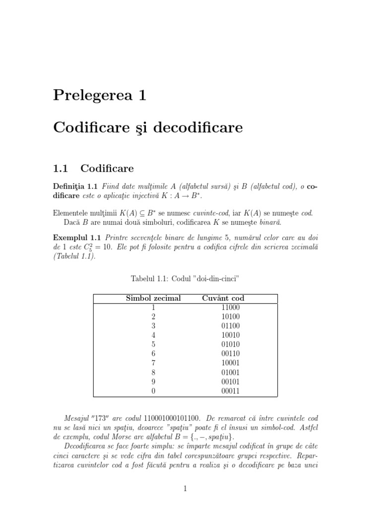 Codificare Si Decodificare | PDF