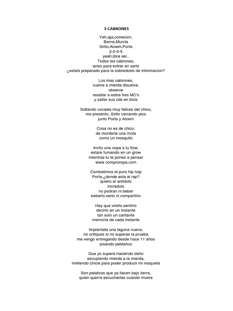 Fuiste Mi Gran Amor La Reina Del Flow Letra Letras de Porta | PDF | Amor | Felicidad